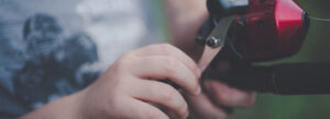 Hand on a fishing rod