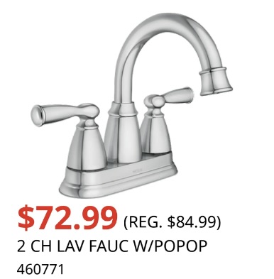 2 CB LAV FAUC W/ POPUP ($72.99)